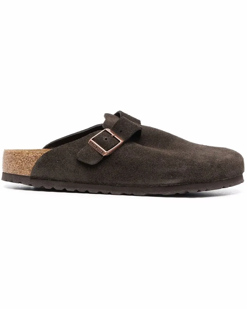 Birkenstock Boston Mules aus Wildleder - Schwarz Schwarz