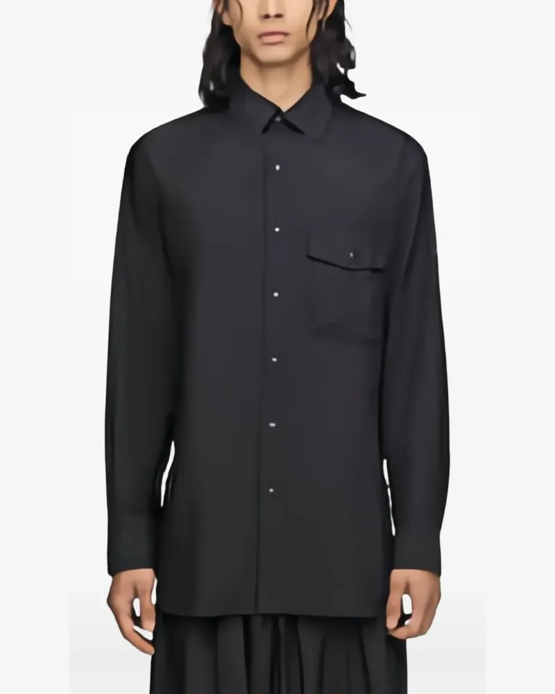 Y-3 Hemdjacke mit Farbverlauf und Streifen - Schwarz Schwarz