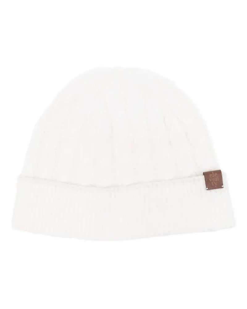 Eleventy Beanie mit Zopfmuster - Nude Nude