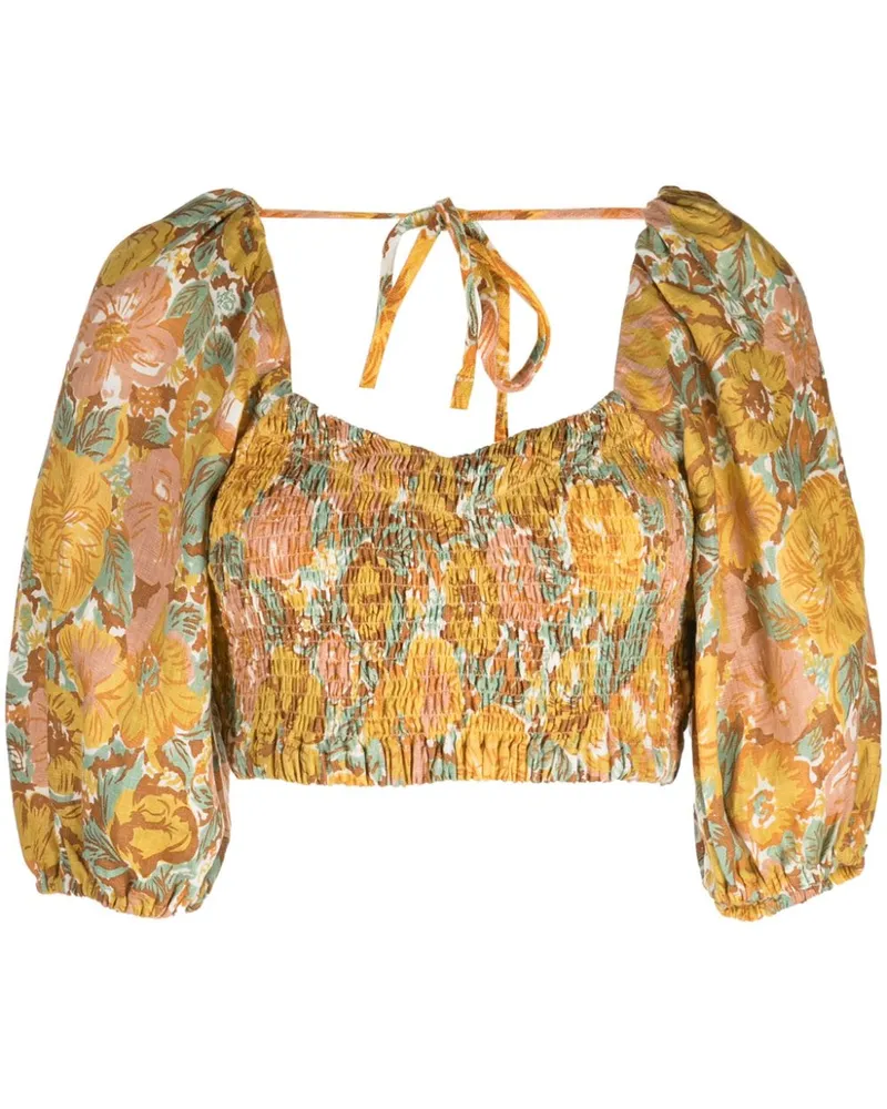 Faithfull The Brand Alejandra Cropped-Top - Gelb Gelb