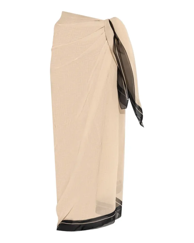 Balmain geometric-print sarong - Nude Nude