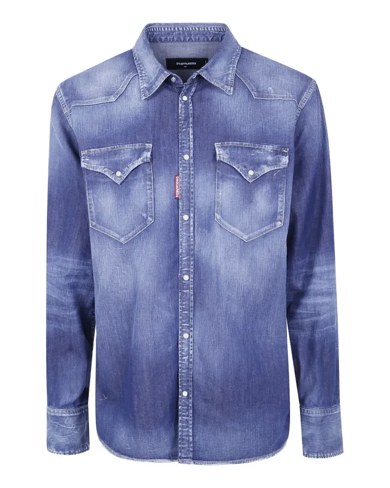 Dsquared2 Mittelgroßes Perfect Classic Westernhemd - Blau Blau