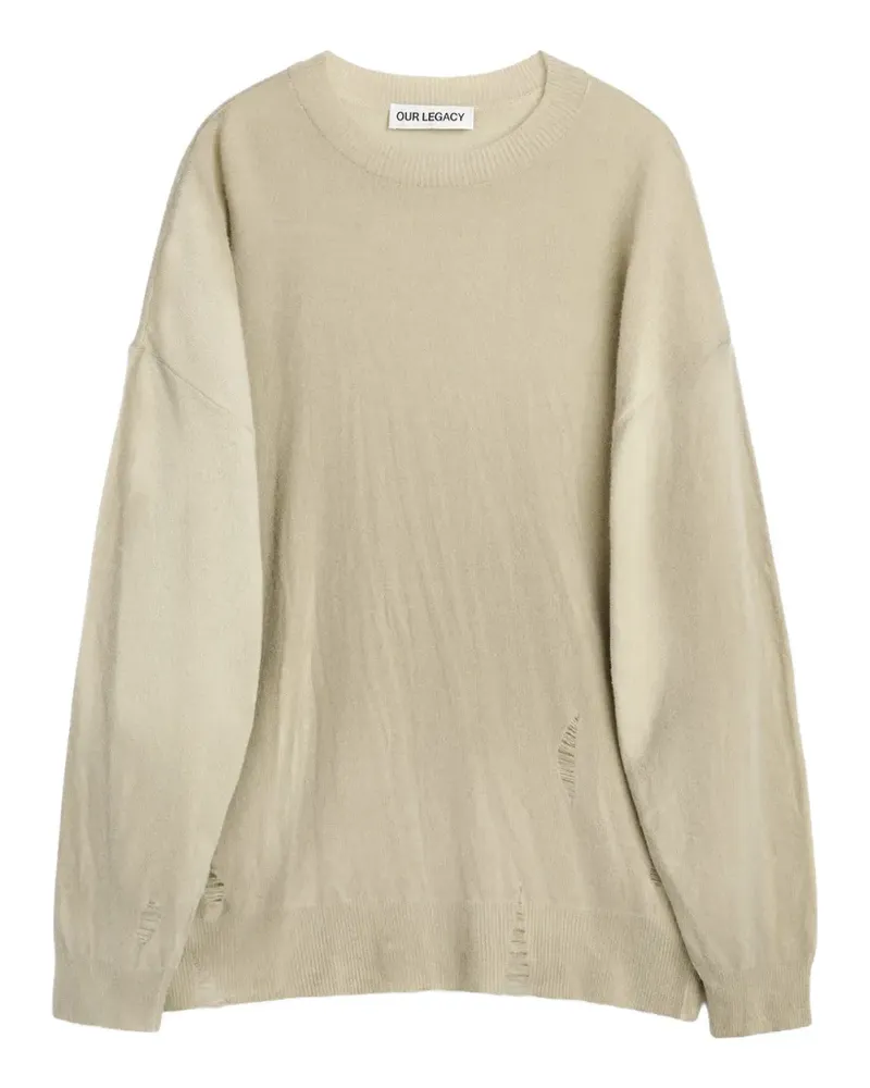 Our Legacy distressed crew-neck sweater - Nude Nude