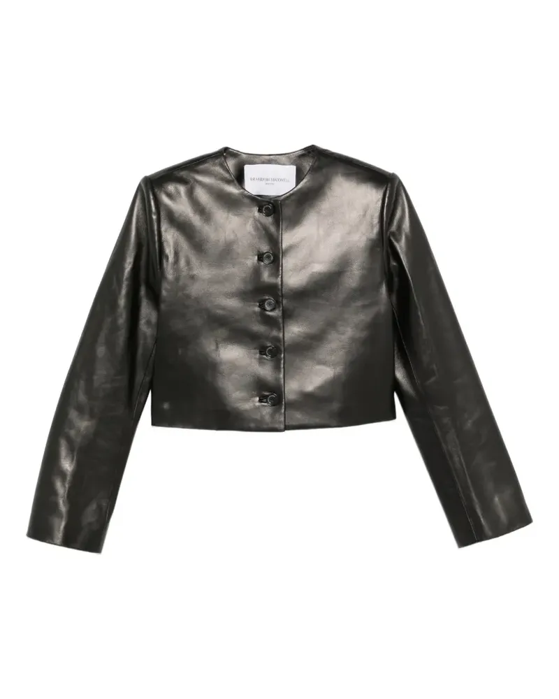 Brandon Maxwell Ryder Lederjacke - Schwarz Schwarz
