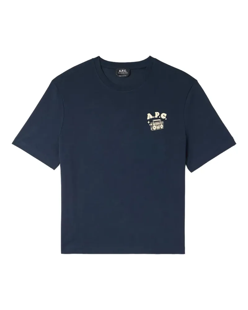 A.P.C. T-Shirt mit grafischem Print - Blau Blau