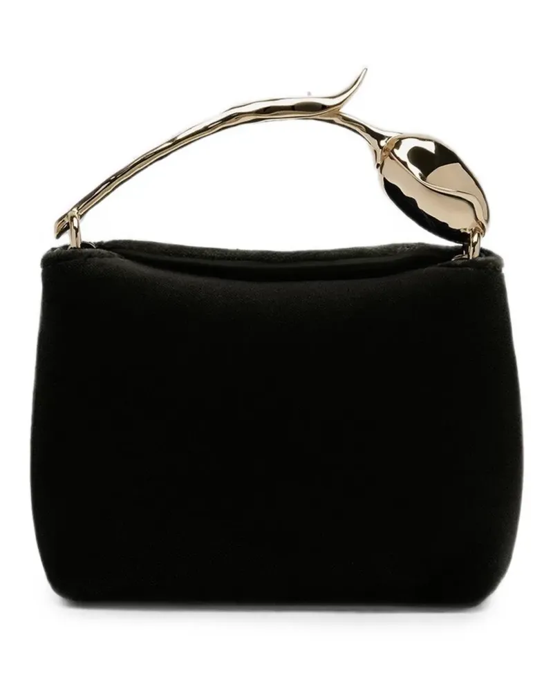 Erdem Mini Bloom Tote Bag mit Blumenhenkel - Schwarz Schwarz
