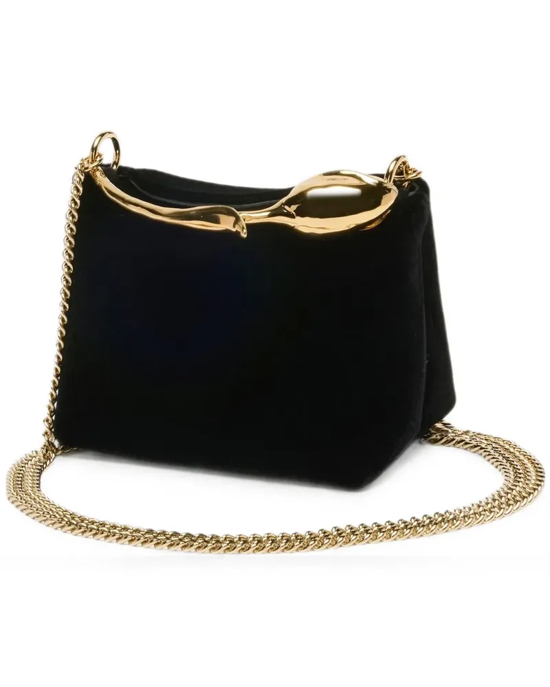 Erdem mini Bloom flower-handle tote bag - Schwarz Schwarz
