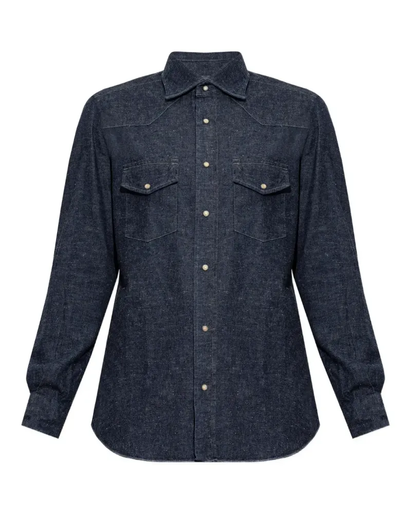 Eleventy western denim shirt - Blau Blau