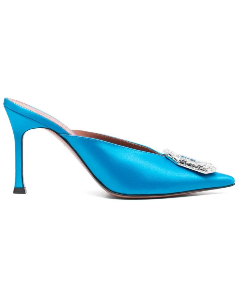 Amina Muaddi Camelia Mules 90mm - Blau Blau