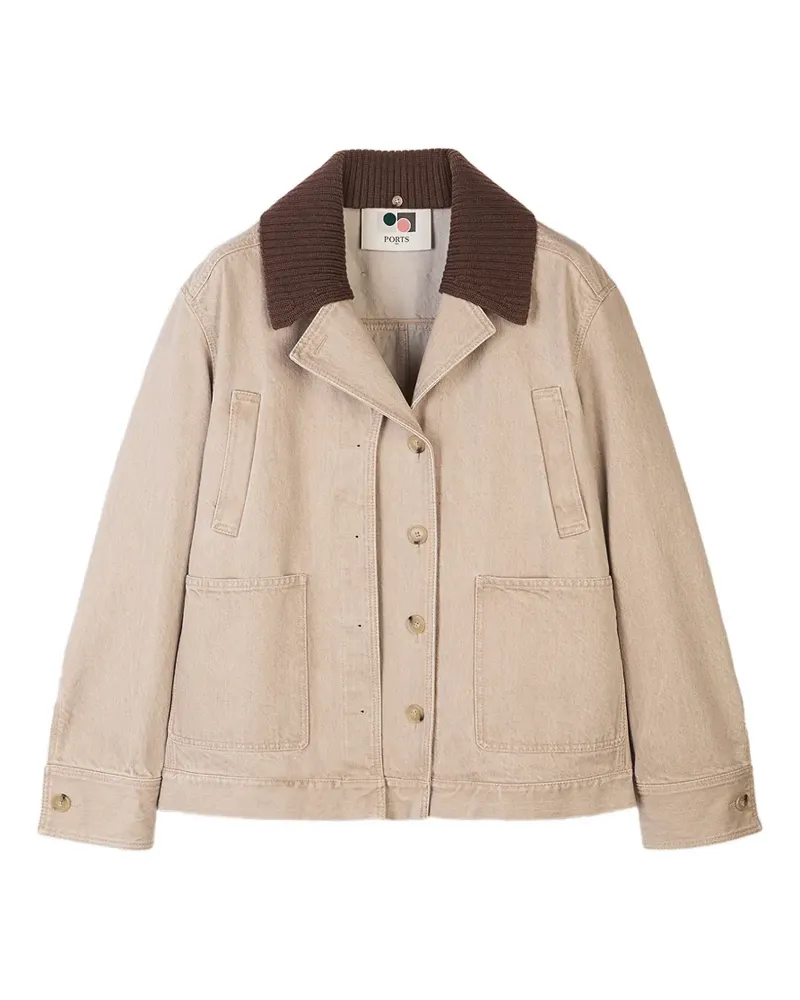 Ports 1961 contrasting-collar jacket - Nude Nude