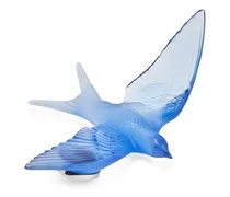 Swallow Skulptur aus Kristall - Blau