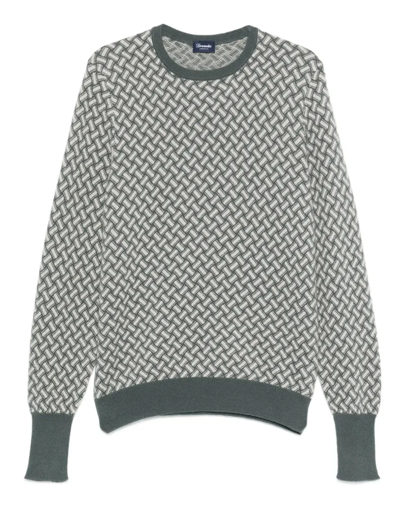 Drumohr  Kaschmirpullover mit geometrischem Muster - Grün Grün