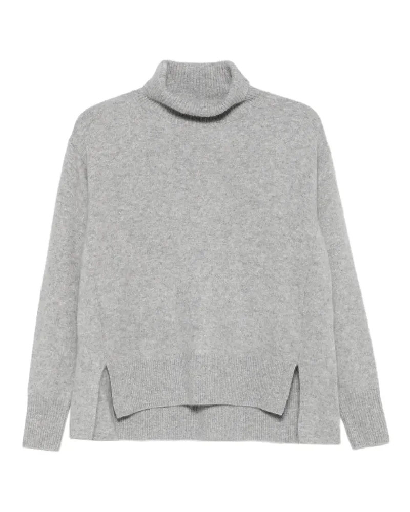 C.T.plage Rollkragenpullover mit seitlichem Schlitz - Grau Grau