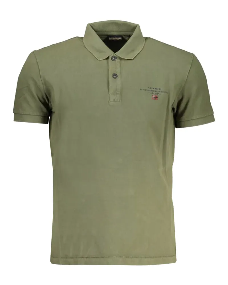 Napapijri logo-print cotton polo shirt - Grün Grün