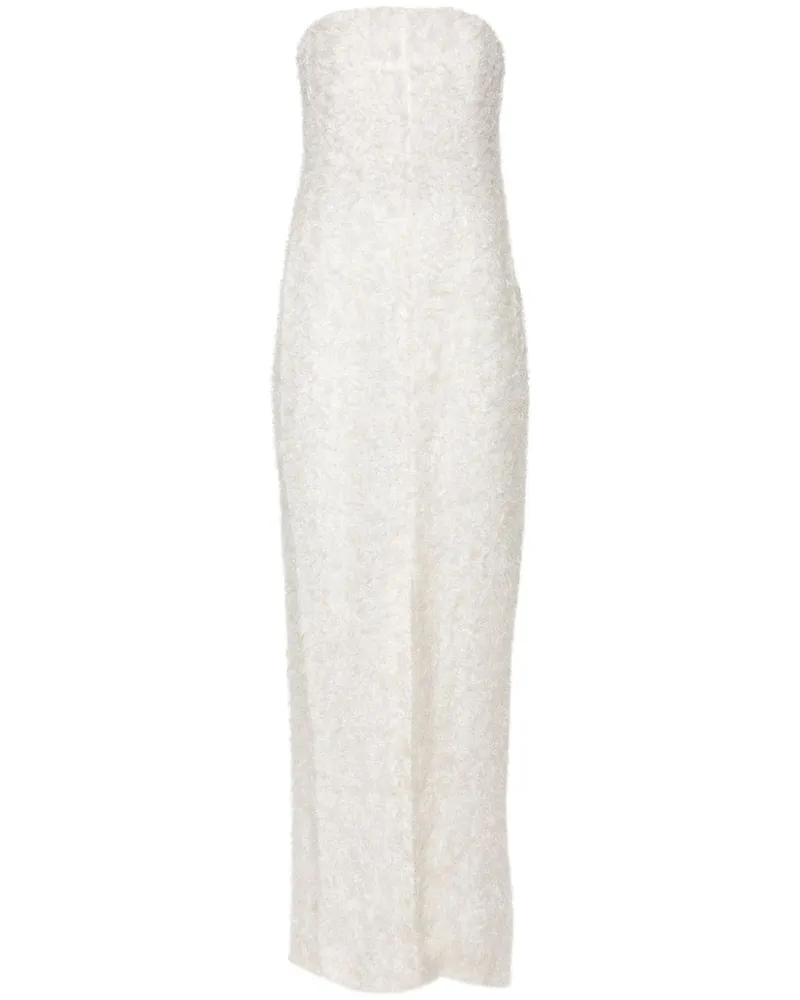 Totême Schulterfreies Fil-Coupé-Kleid - Weiß Weiß