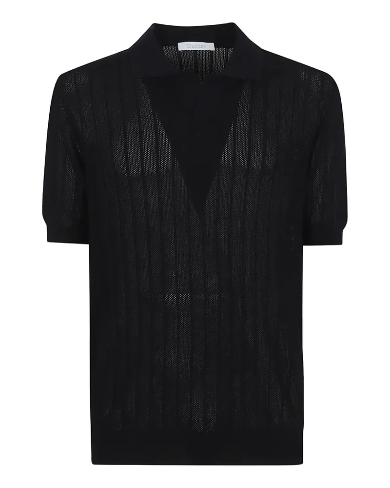 Cruciani open-knit T-shirt - Blau Blau