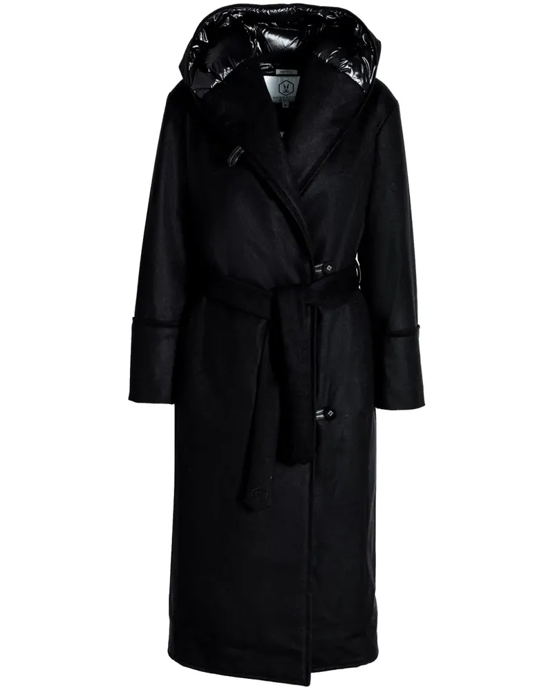 Norwegian Wool Wickelmantel mit Kapuze - Schwarz Schwarz