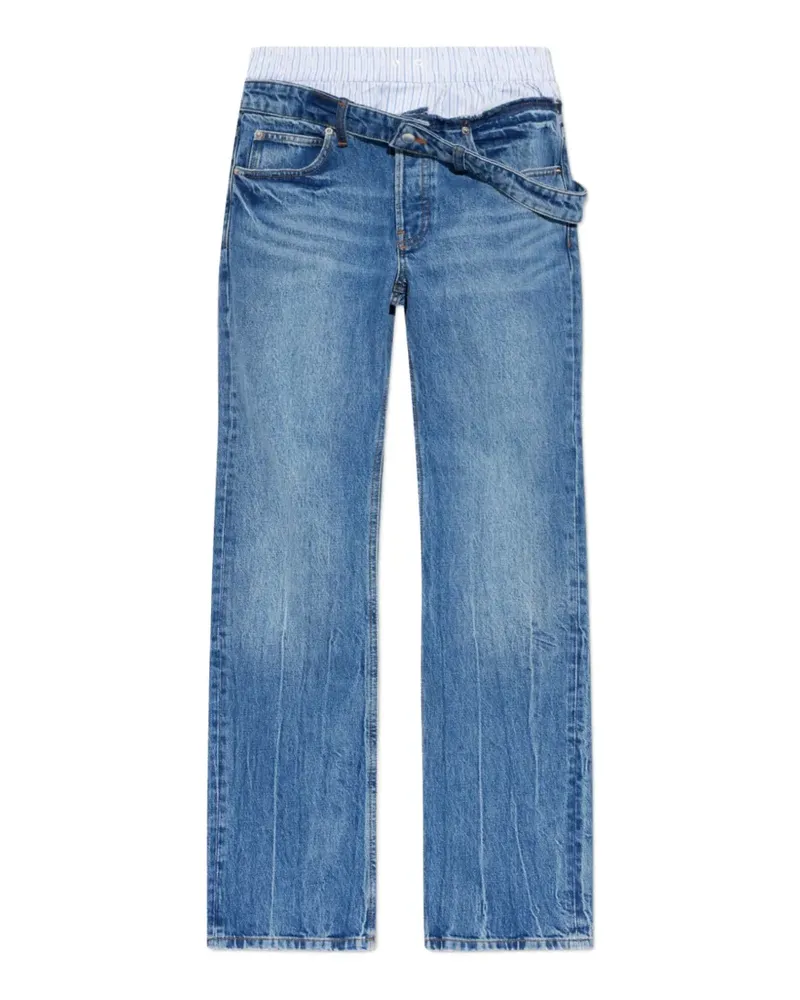 Alexander Wang fold-over layered jeans - Blau Blau