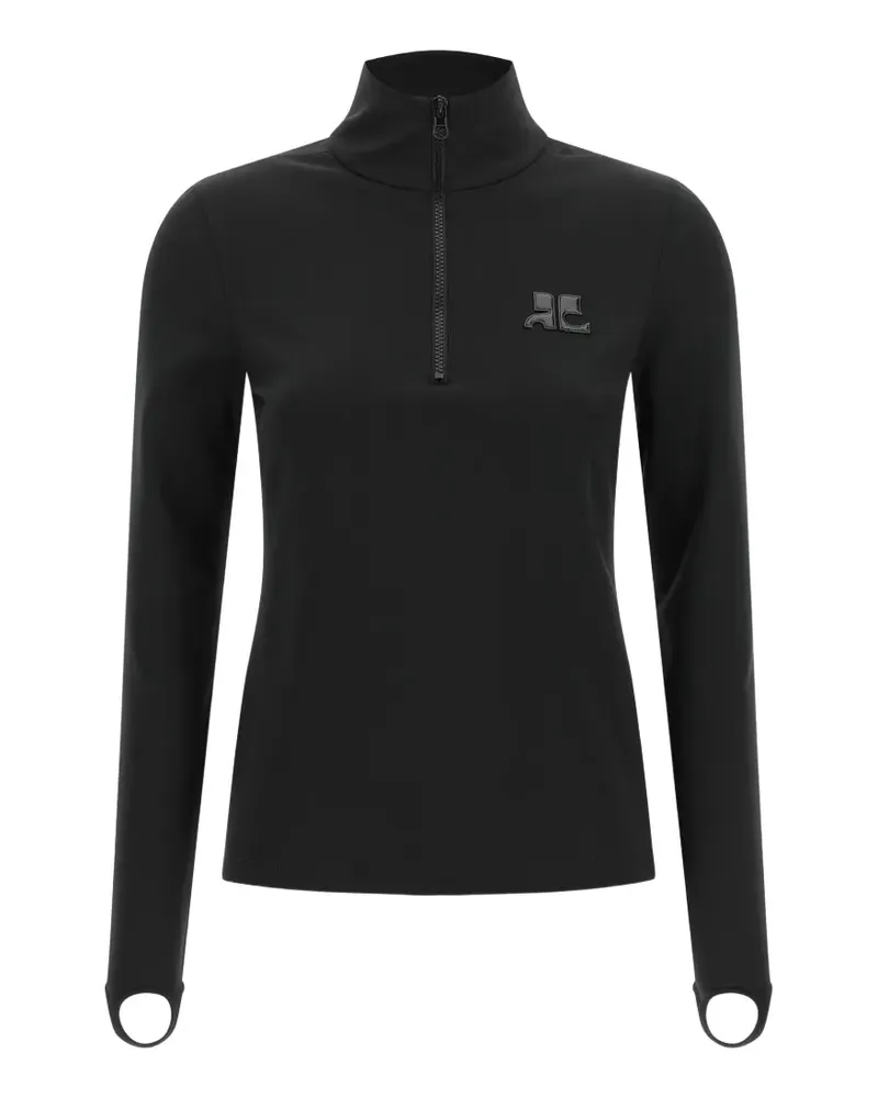 Courrèges Second Skin Pullover mit Logo - Schwarz Schwarz