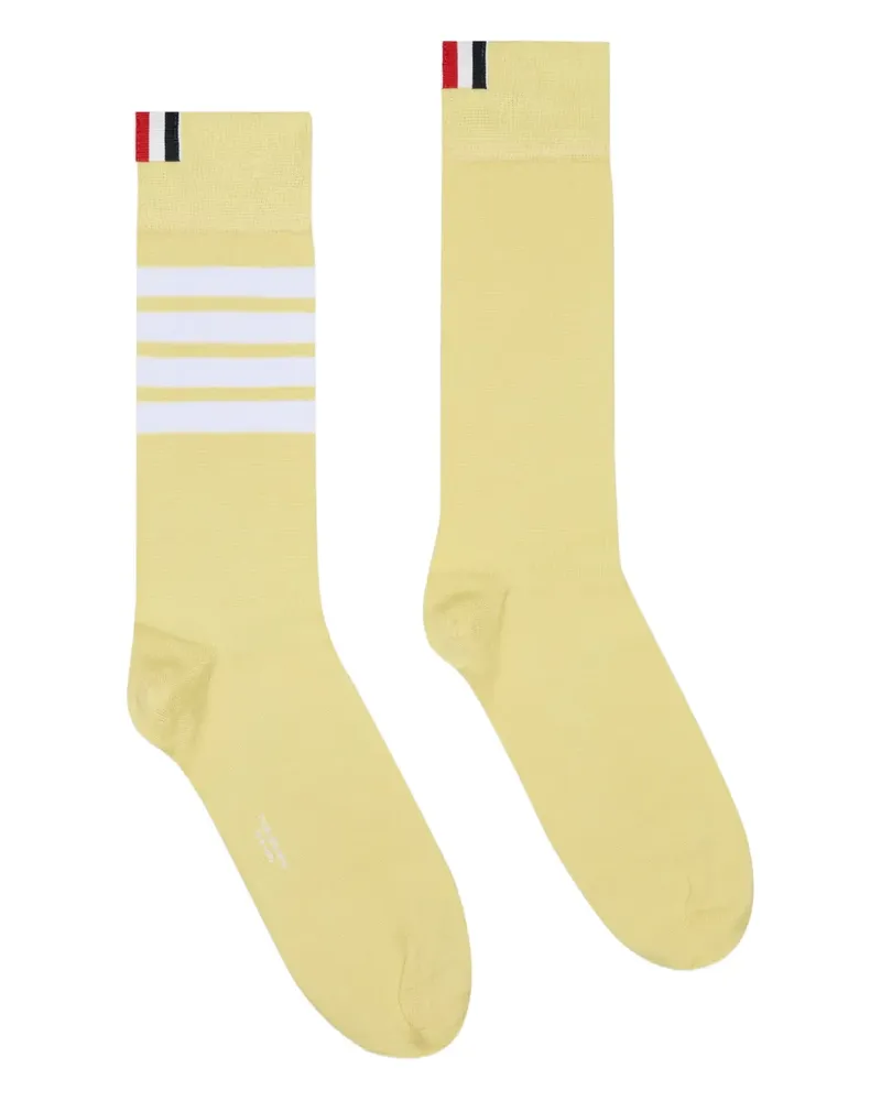 Thom Browne Halbhohe Socken mit Streifen - Gelb Gelb