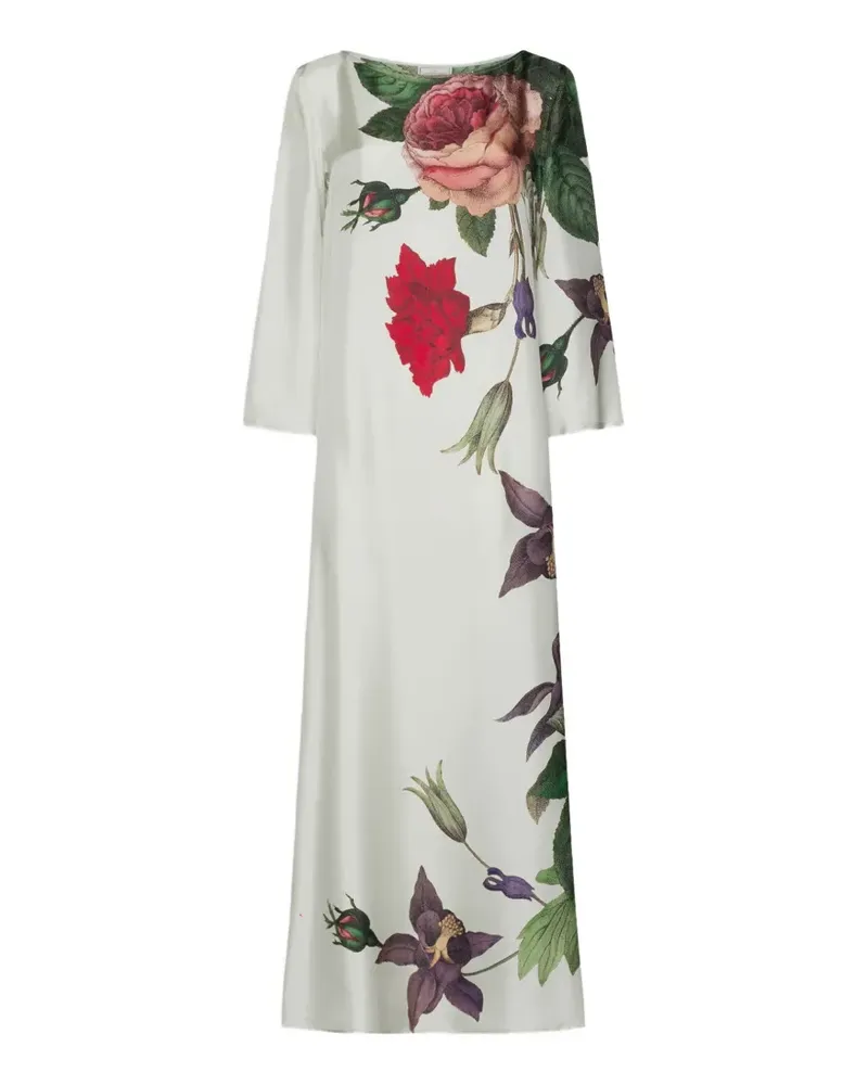 Pierre-Louis Mascia Aloe floral-print silk maxi dress - Nude Nude