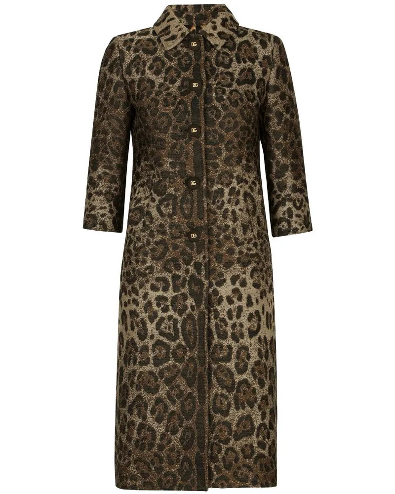 Dolce & Gabbana Mantel mit Leoparden-Print - Braun Braun