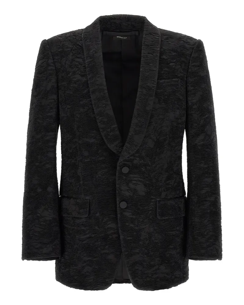 Tom Ford Colbert Seidenjacke mit Astracan-Print - Schwarz Schwarz