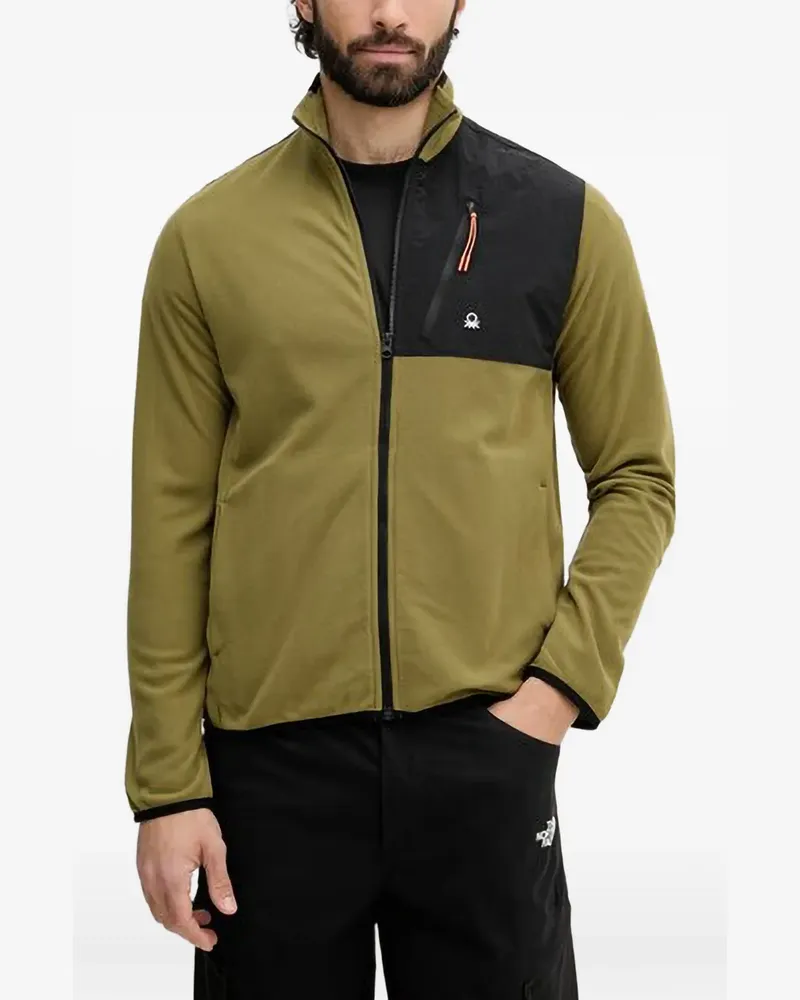 Benetton Sweatshirt mit Reißverschluss - Grün Grün