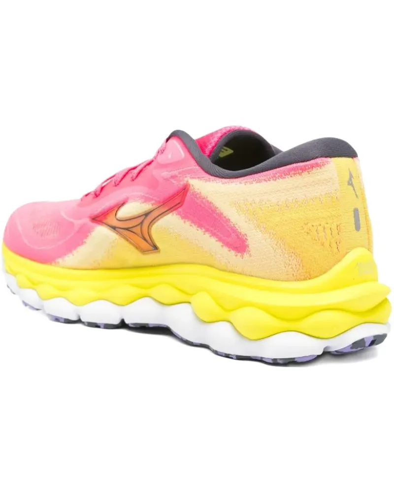 Mizuno Gestrickte Wave Sky 7 Sneakers in Colour-Block-Optik - Rosa Rosa