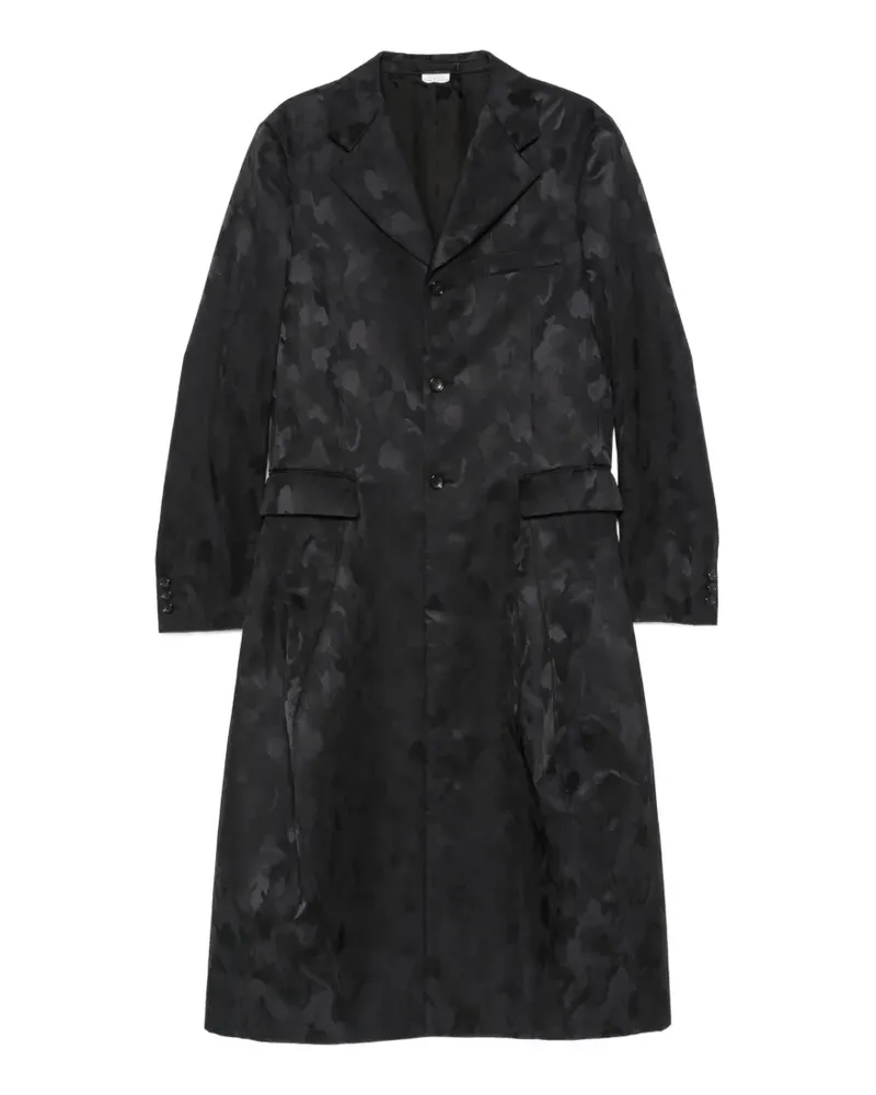 Comme des Garçons camouflage-jacquard coat - Schwarz Schwarz