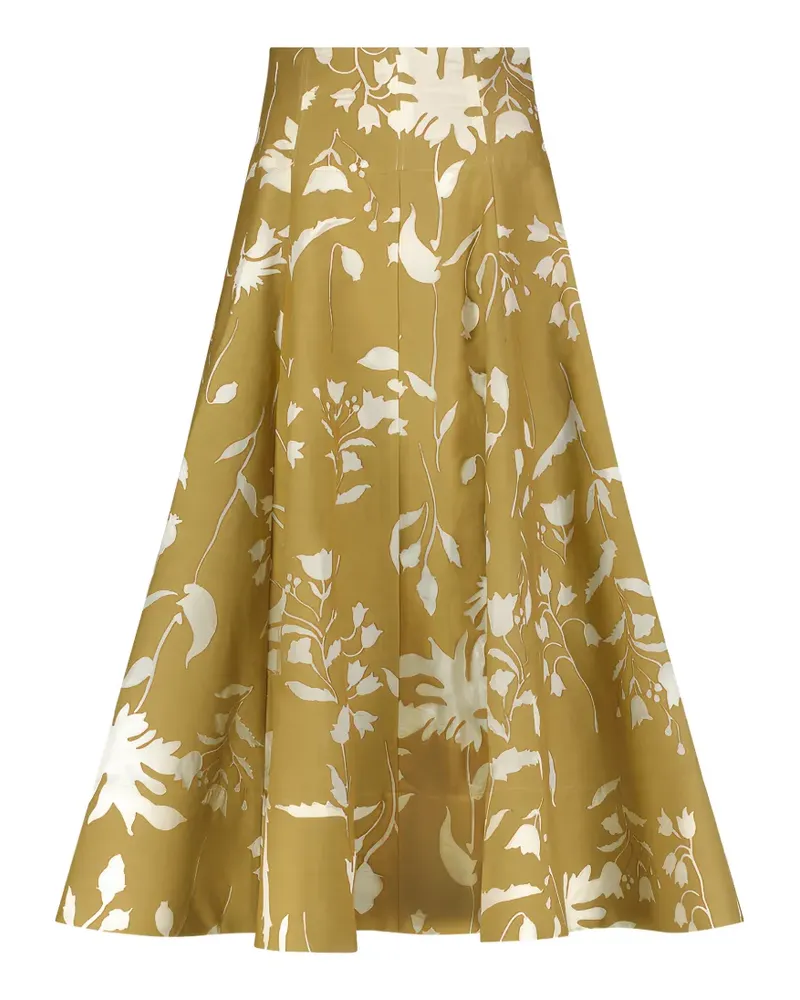 Lela Rose floral-print long skirt - Nude Nude