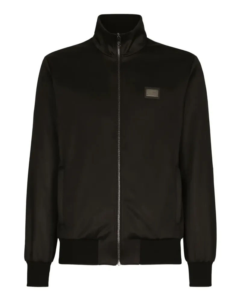 Dolce & Gabbana logo-plaque zip-up jacket - Schwarz Schwarz