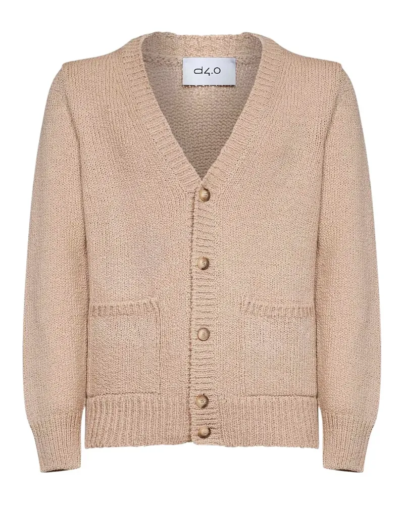 D4.0 Cardigan mit V-Ausschnitt - Nude Nude