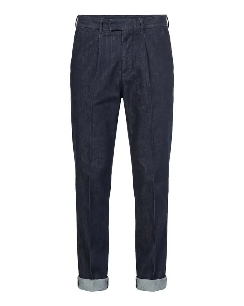 Mason's pleated turn-up chinos - Blau Blau