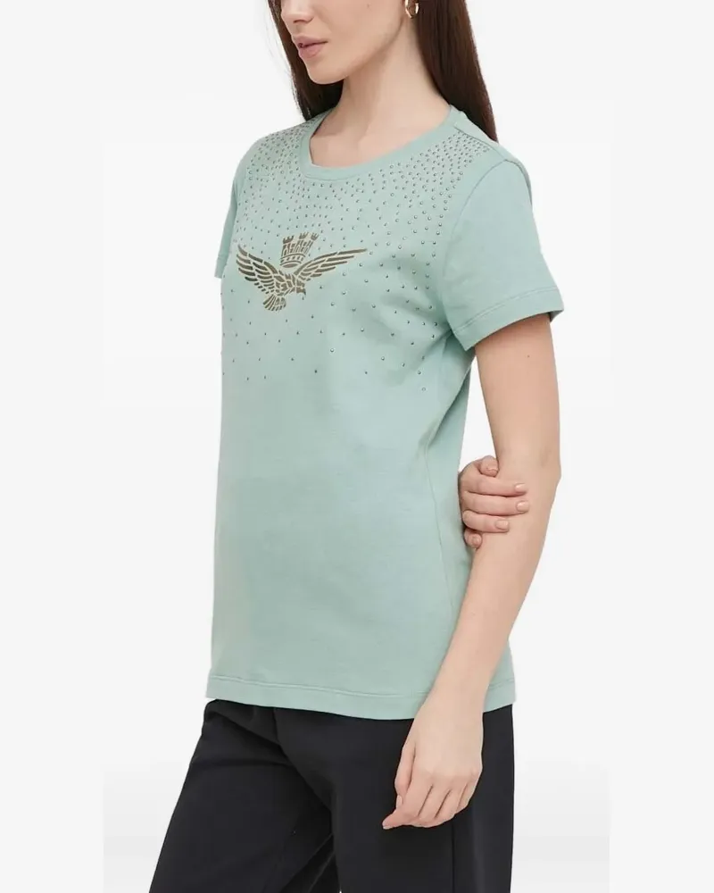 Aeronautica Militare Verziertes T-Shirt - Grün Grün