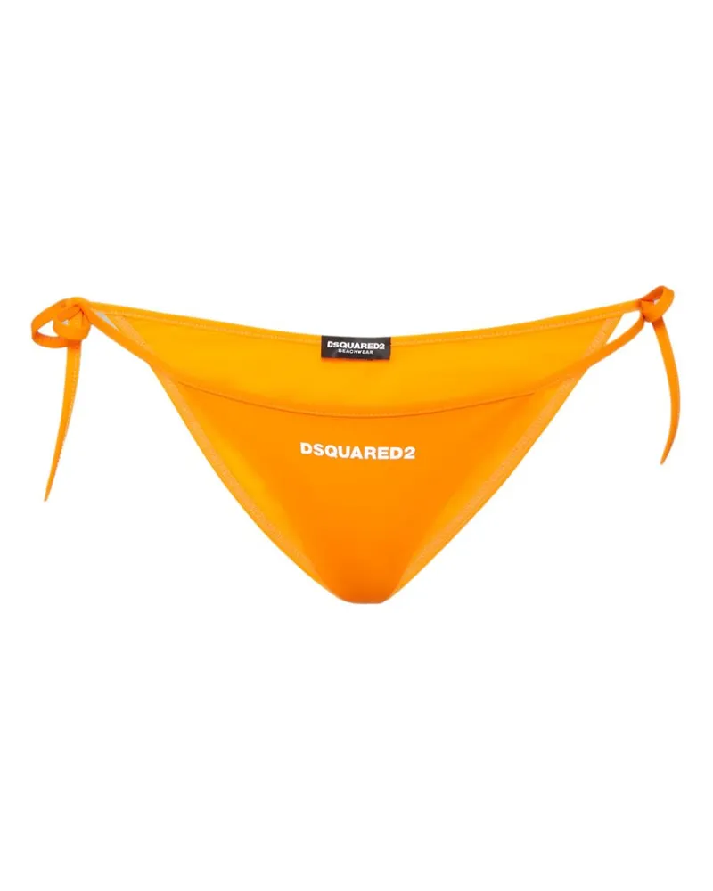 Dsquared2 Bikinihöschen mit Logo-Print - Orange Orange