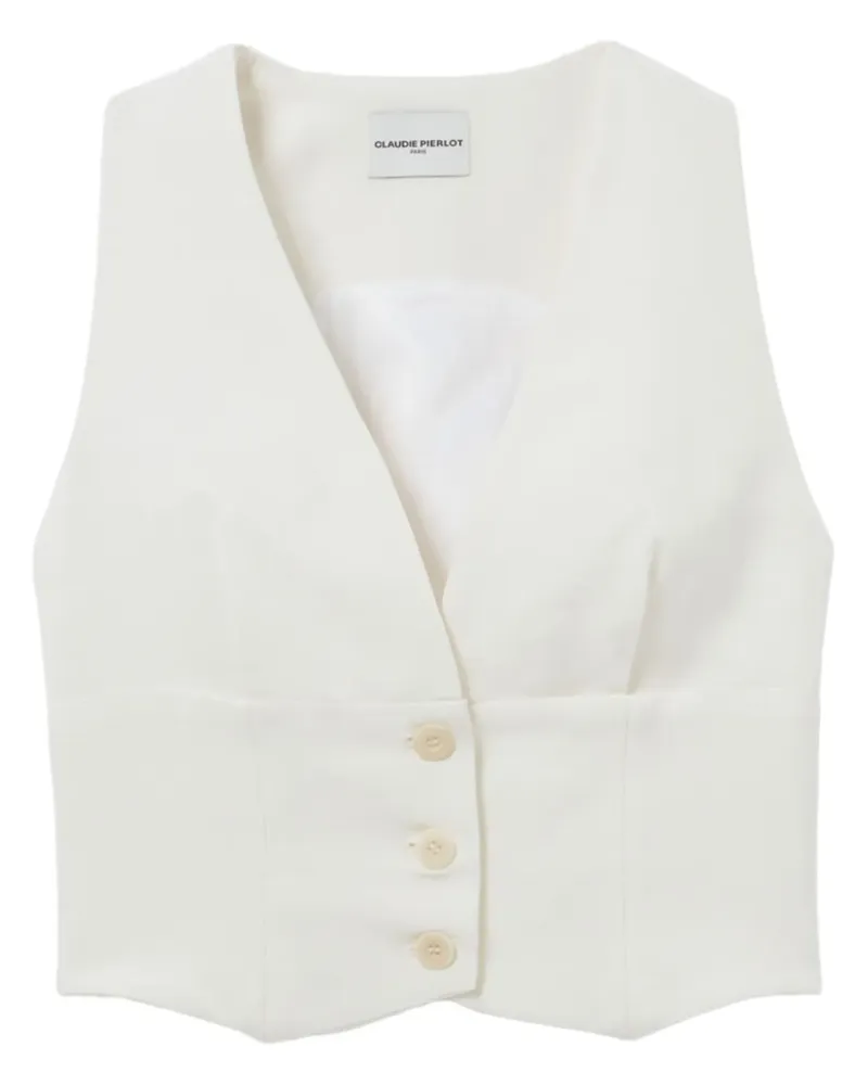 Claudie Pierlot Cropped-Weste - Weiß Weiß