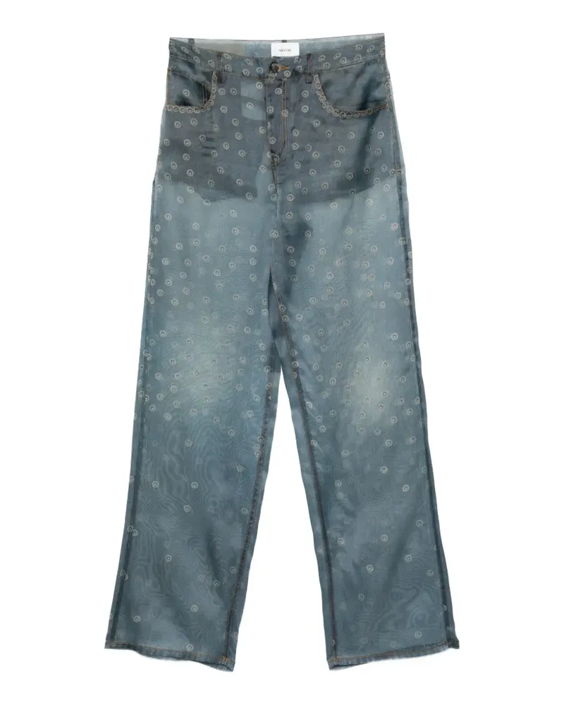 Haikure patterned bonnie denim - Blau Blau
