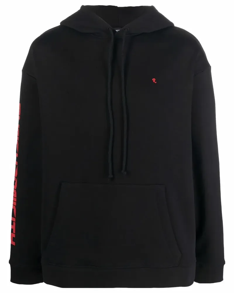 Raf Simons Hoodie mit "Synchronicity"-Print - Schwarz Schwarz