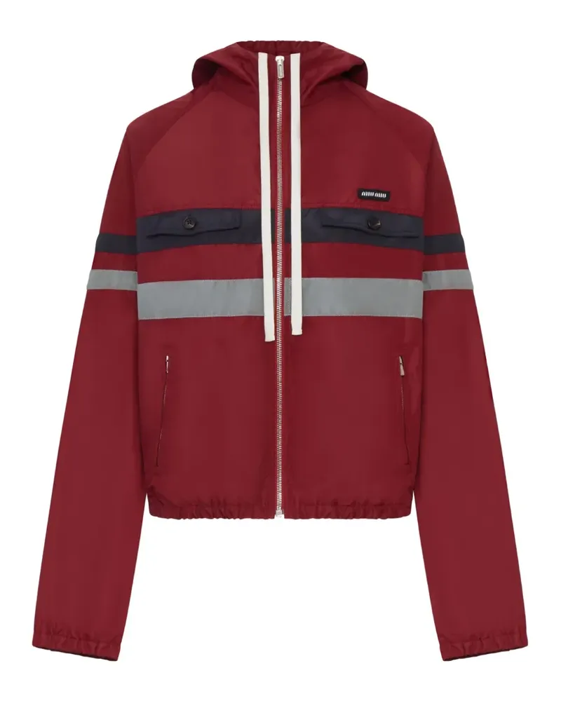 Miu Miu Jacke mit Logo-Patch - Rot Rot