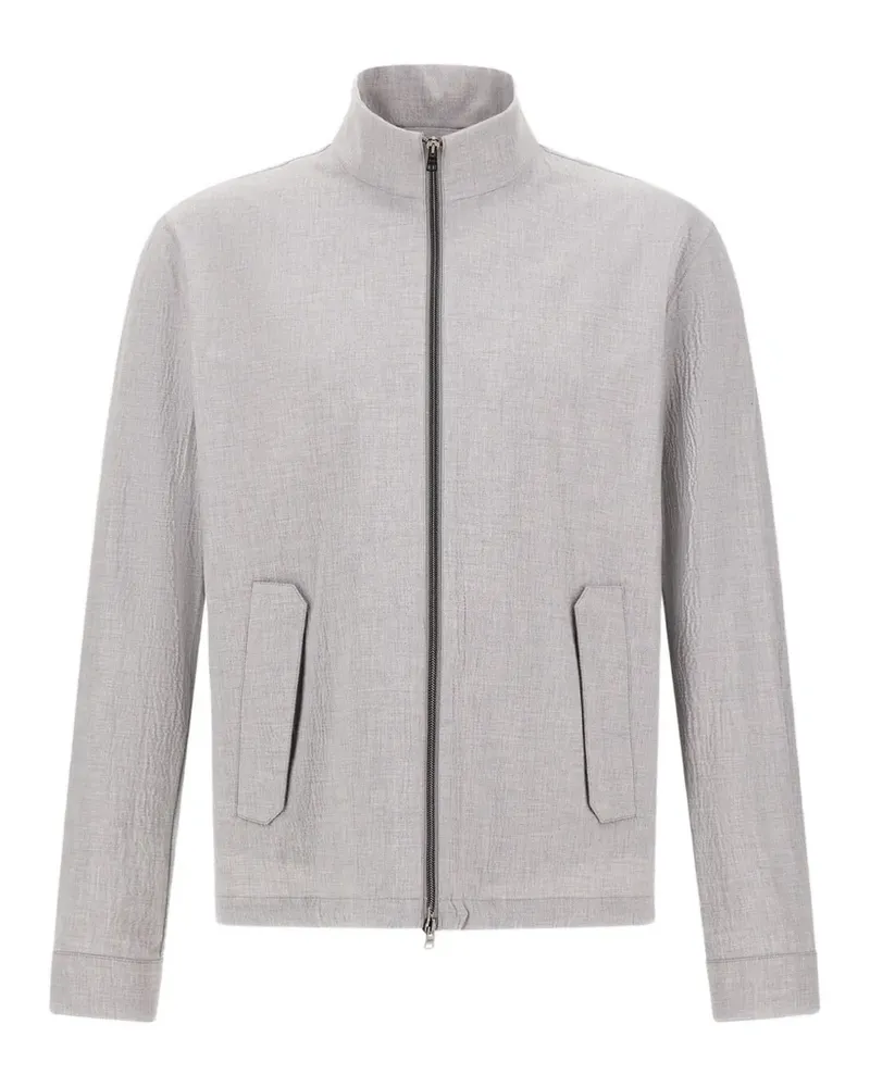 Herno Seersucker-Jacke mit Stehkragen - Grau Grau