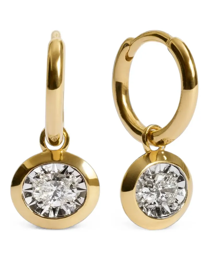 Monica Vinader Ovale Ohrringe mit Diamanten - Gold Gold