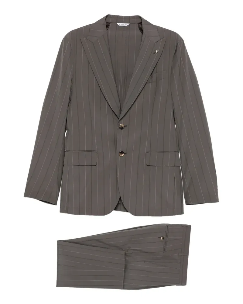Manuel Ritz pinstripe single-breasted suit - Braun Braun