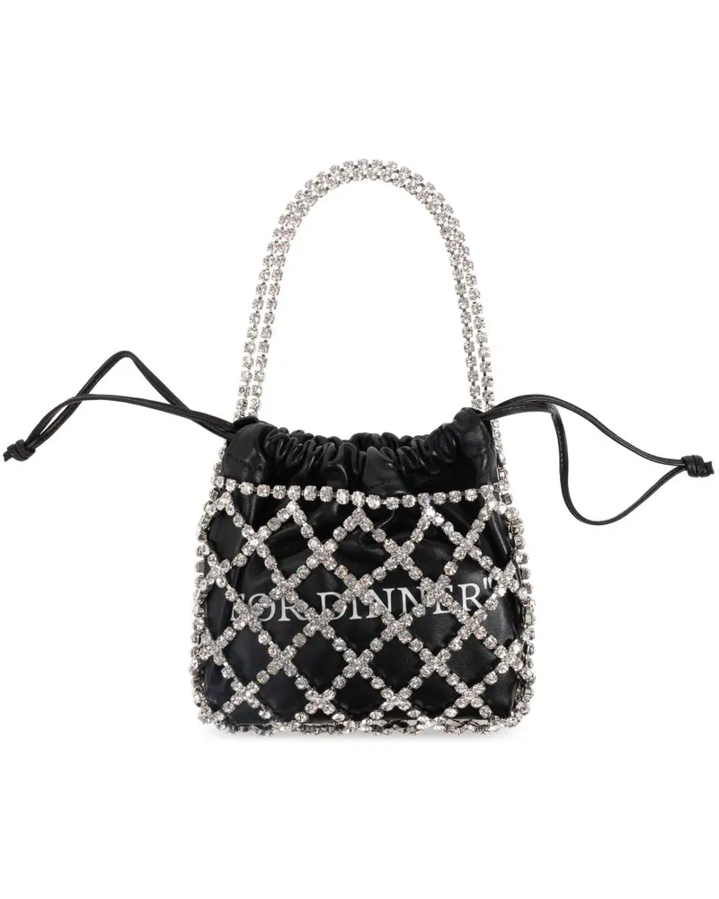 OFF-WHITE Tote Bag mit Kristall-Totenkopf - Schwarz Schwarz
