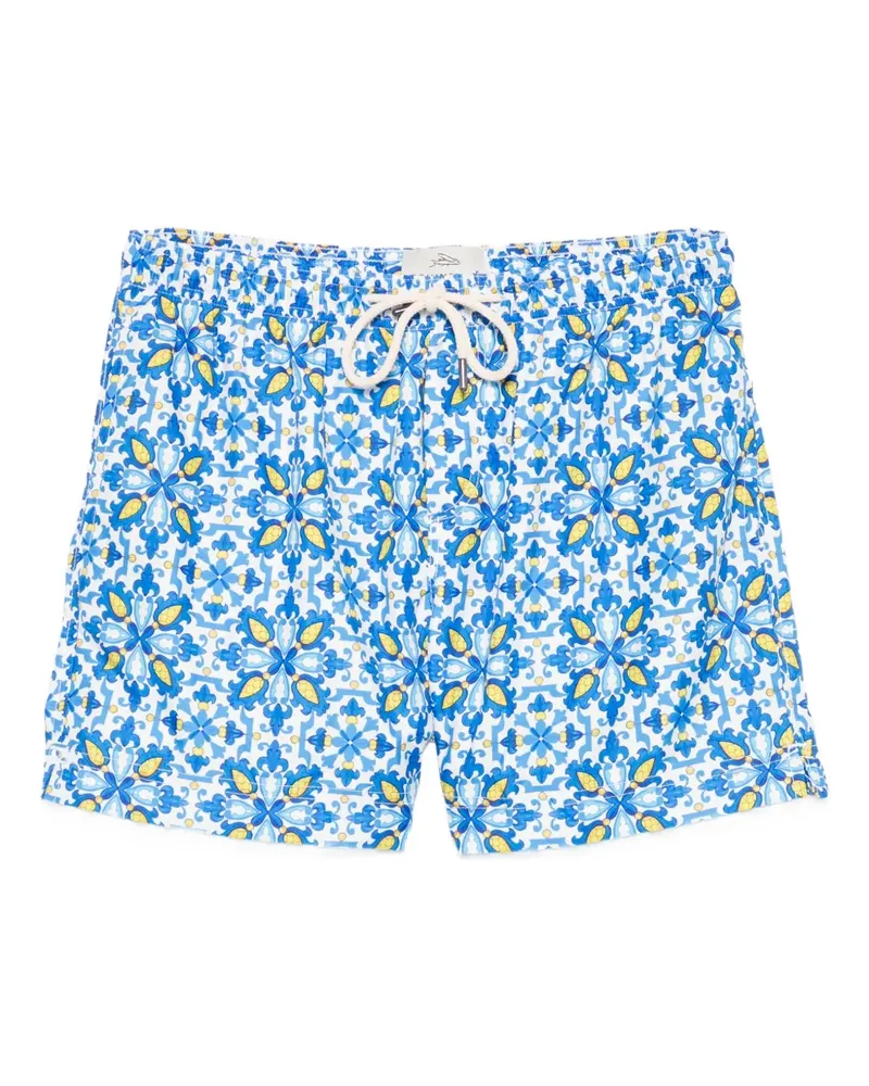 PENINSULA Gemusterte Badeshorts mit Kordelzug - Blau Blau
