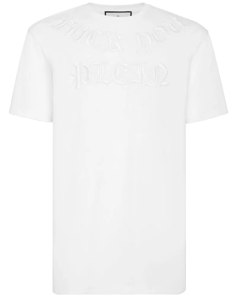 Philipp Plein T-Shirt mit Logo-Prägung - Weiß Weiß