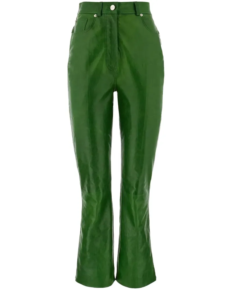 Ferragamo Lederhose mit hohem Bund - Grün Grün