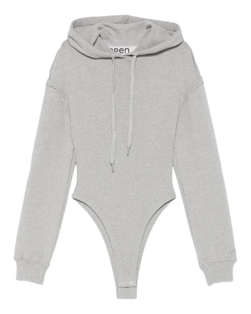 OPEN YY Body mit Kapuze - Grau Grau