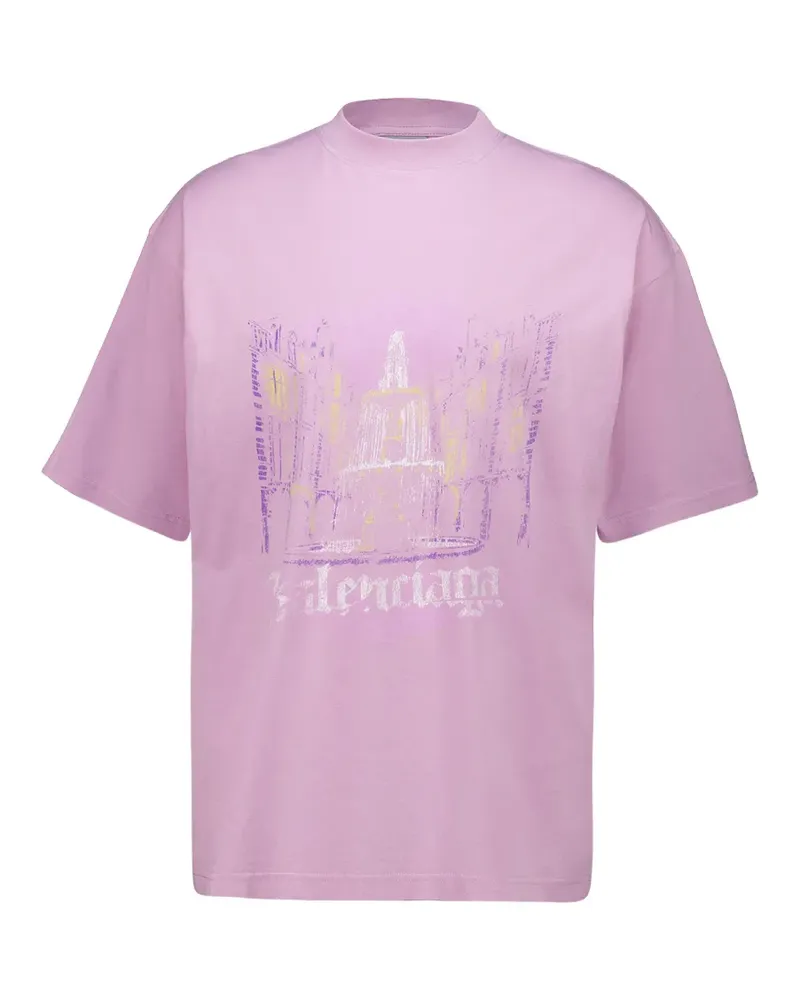 Balenciaga graphic-print t-shirt - Rosa Rosa