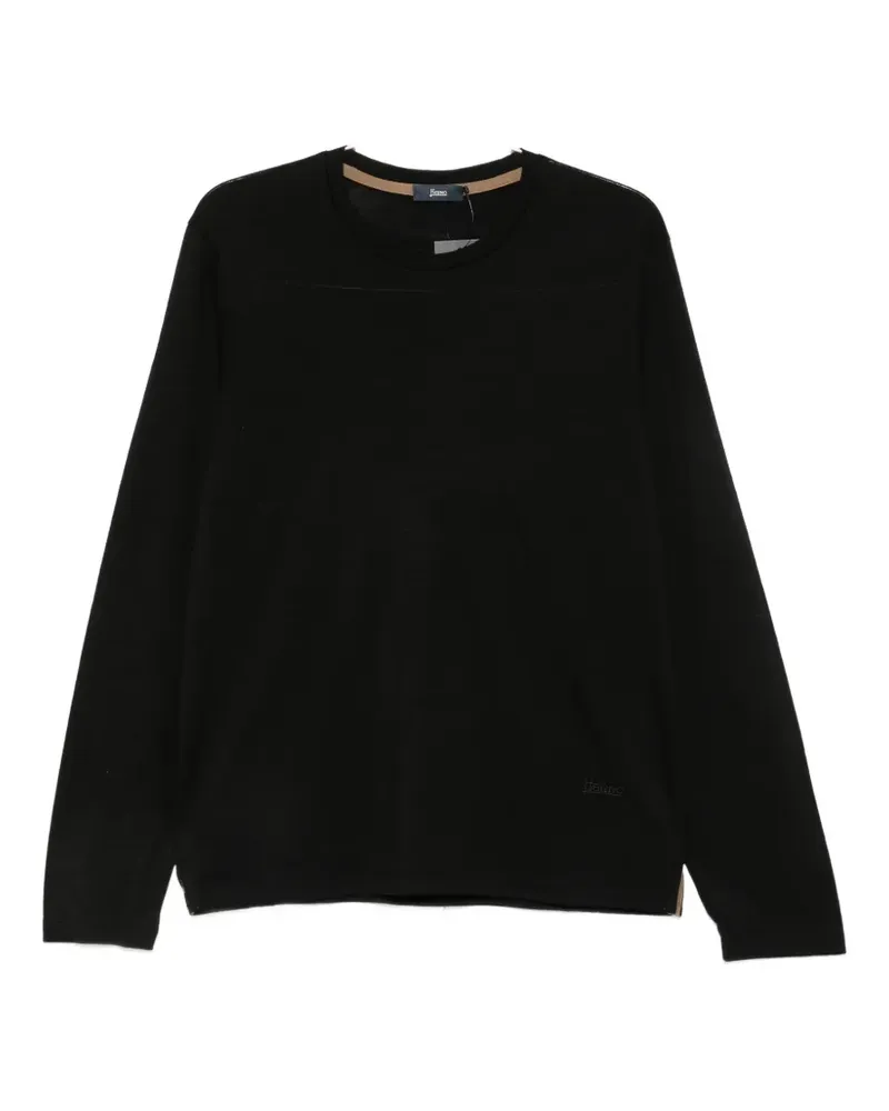 Herno logo-plaque long-sleeve T-shirt - Schwarz Schwarz
